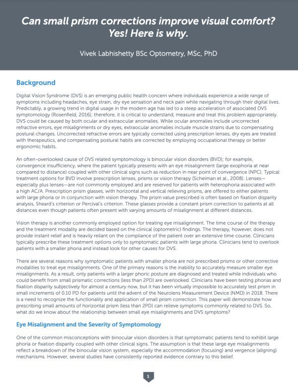 Small Prism Corrections, Big Difference